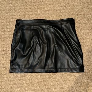 Black Pleather Free People Mini Skirt